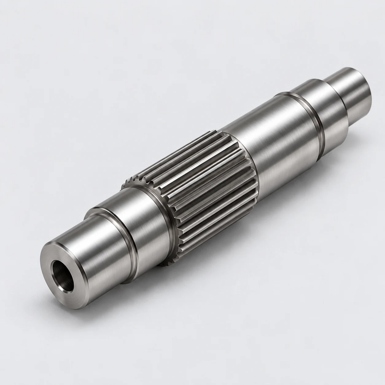 Illustrative motor shaft with straight external splines